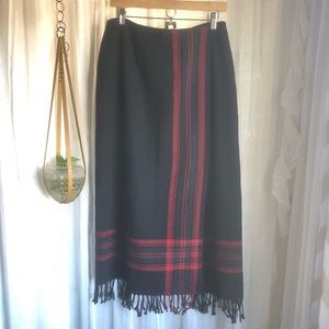 Vintage Wool Fringe Skirt